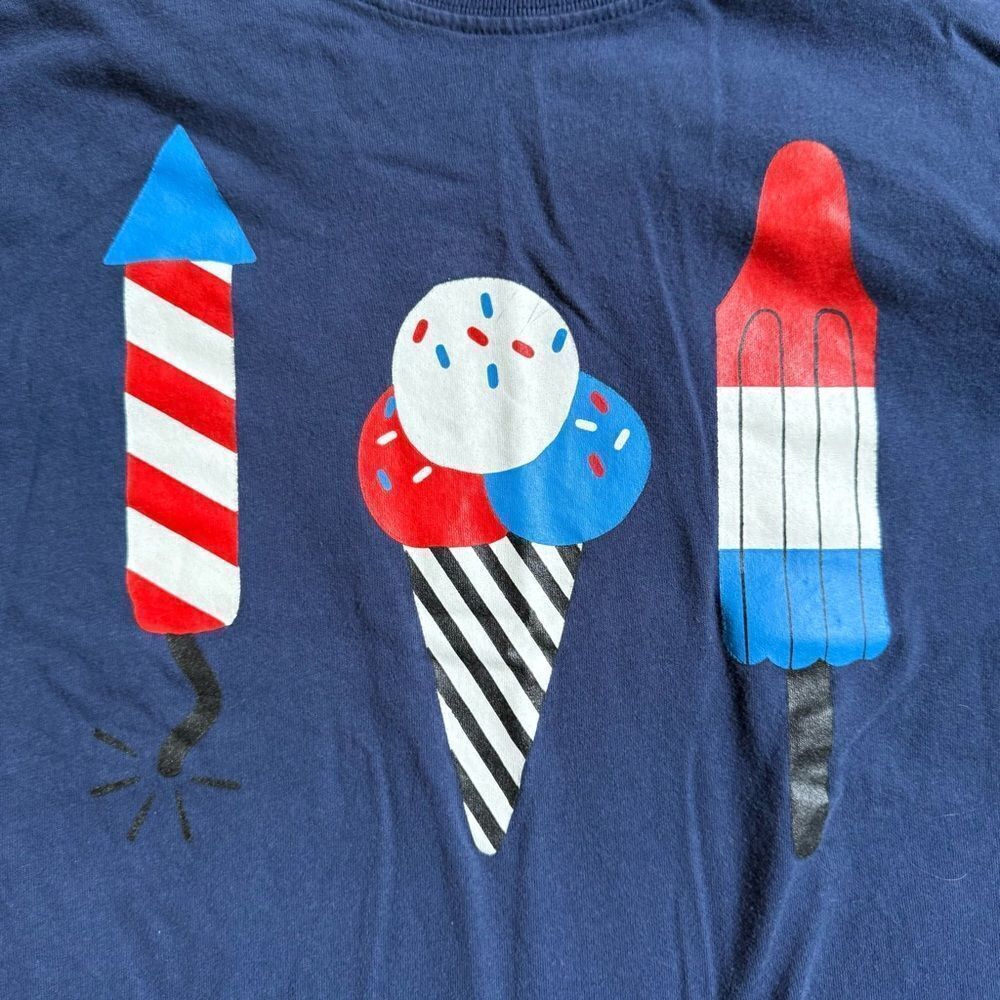 Hanna Andersson 6-7 Kids Navy Blue Rocket Pops Graphic T-Shirt - Picture 4 of 8